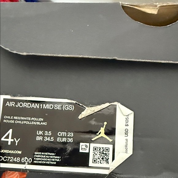 Red and White Air Jordan Sneakers 1 - Picture 5 of 7